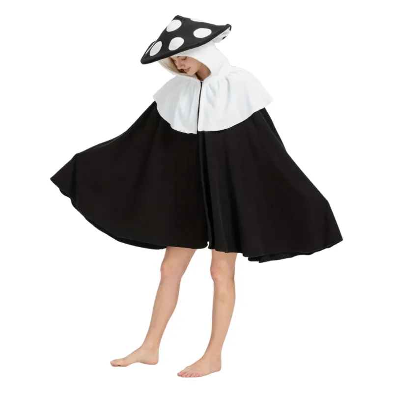 Womens Fantasy Mushroom Halloween Costume Cape Oversized Hooded Cloak - Product showcase