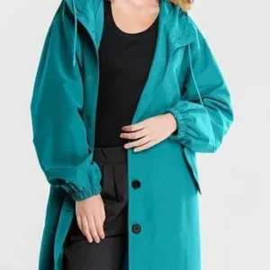 Womens Lightweight Windbreaker Mid-Length Hooded Design - Product showcase