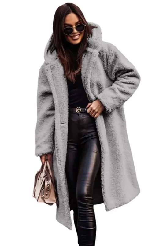 Luxury Faux Fur Coat Plush Oversized Winter Design - Product detail 4