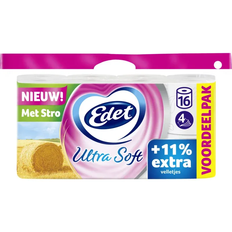 Edet Ultra soft toiletpapier met stro - 16 stuks