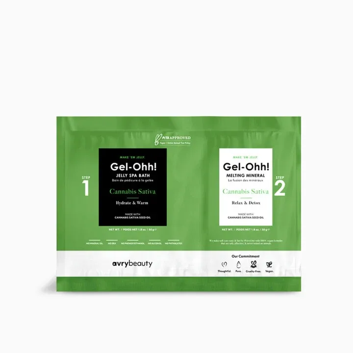 AVRYBEAUTY Gel-Ohh! Jelly Spa Bath – Hanfsamenöl – Ein neues Fußbade-Erlebnis mit Wow-Effekt – entspannend, pflegend und außergewöhnlich, 100gr.