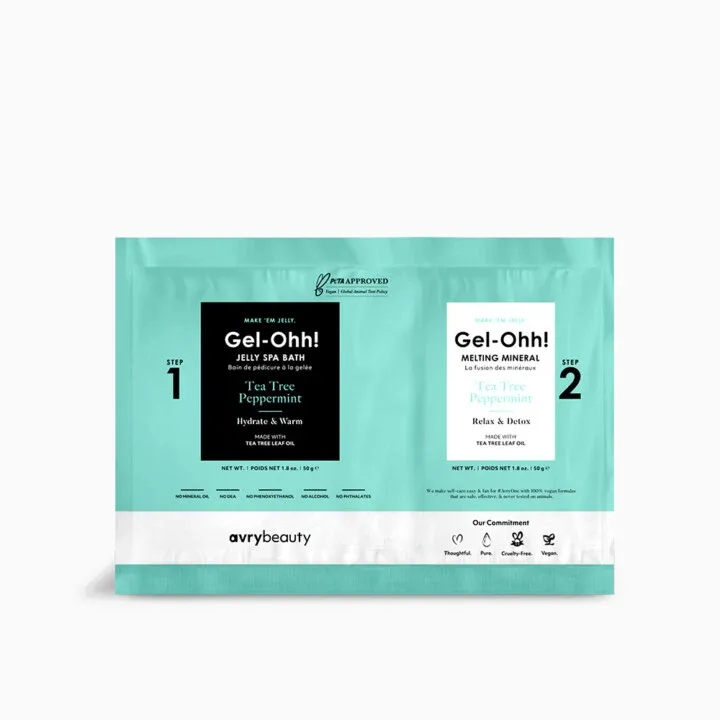 AVRYBEAUTY Gel-Ohh! Jelly Spa Bath - Tea Tree Peppermint – Klärendes Jelly-Fußbad mit Teebaumöl & Pfefferminze – desinfizierend, lindernd und erfrischend, 100gr.