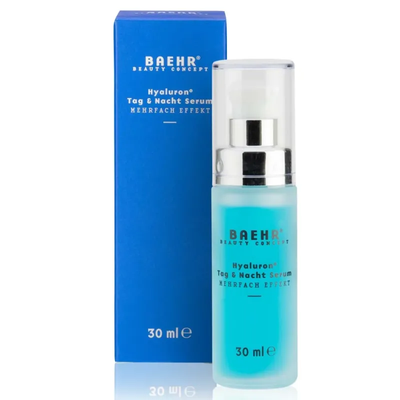 BAEHR beauty concept Hyaluron+ Tag & Nacht-Serum , 30ml, Faltschachtel und Pumpflacon