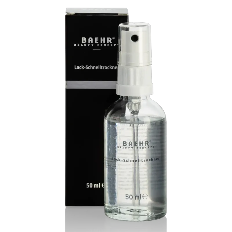 BAEHR beauty concept Lack-Schnelltrockner – Anti-Smudge Spray, 50ml, Sprühflasche und Umkarton