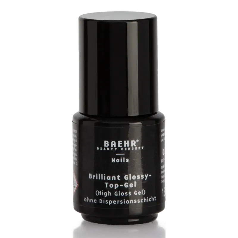 BAEHR BEAUTY CONCEPT - NAILS Brilliant-Glossy-Top-Gel – Hochglanz ohne Schwitzschicht, 15ml, Pinselflasche