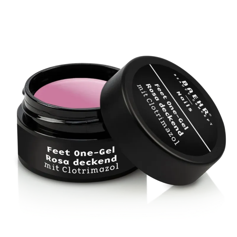 BAEHR Feet One-Gel mit Clotrimazol rosa deckend – Elastisches Ein-Phasen-Fußnagelgel, 15ml, Dose offen