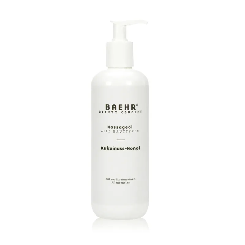 BAEHR Massageöl Kukuinuss-Monoi, 500ml, Flasche mit Pumpspender