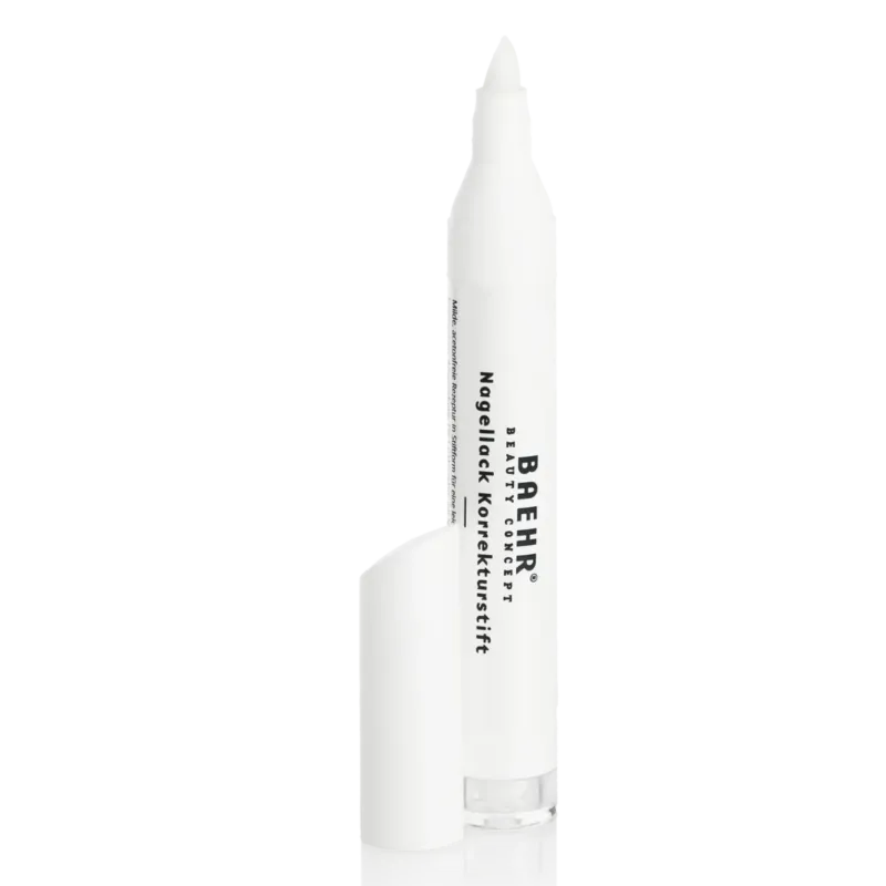 BAEHR Nagellack Korrekturstift ohne Aceton mit 3 Ersatzspitzen, 4,5ml, offen