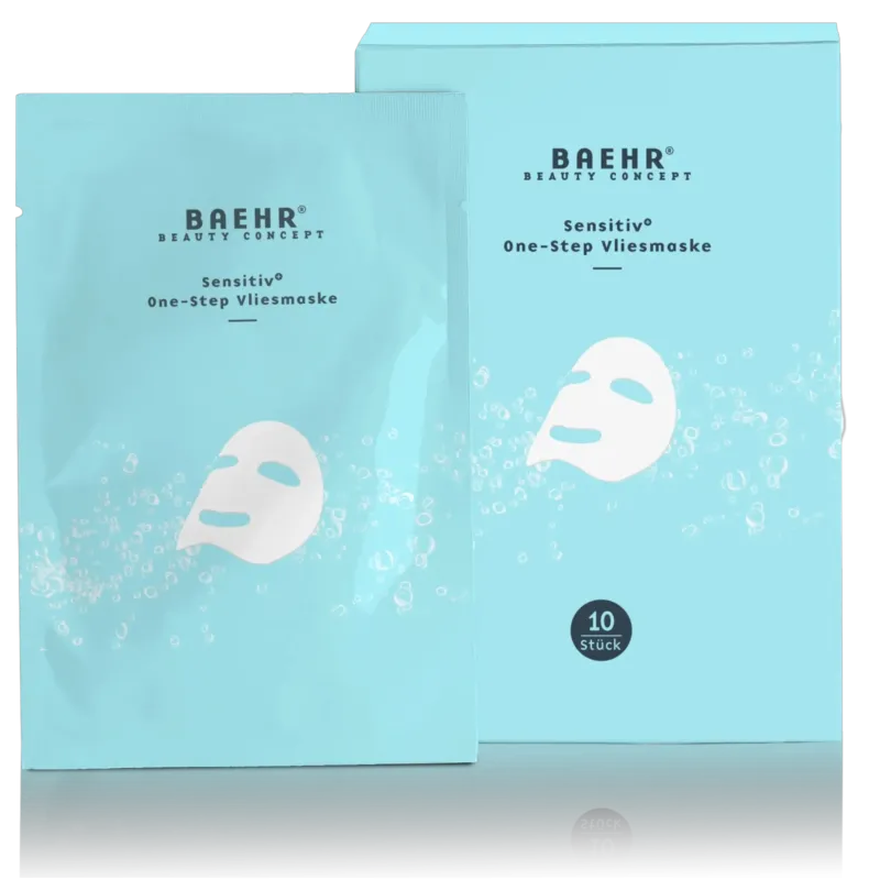 BAEHR Sensitiv+ One-Step Vliesmaske – für sensible Haut, 10Stück, Sachet und Umkarton