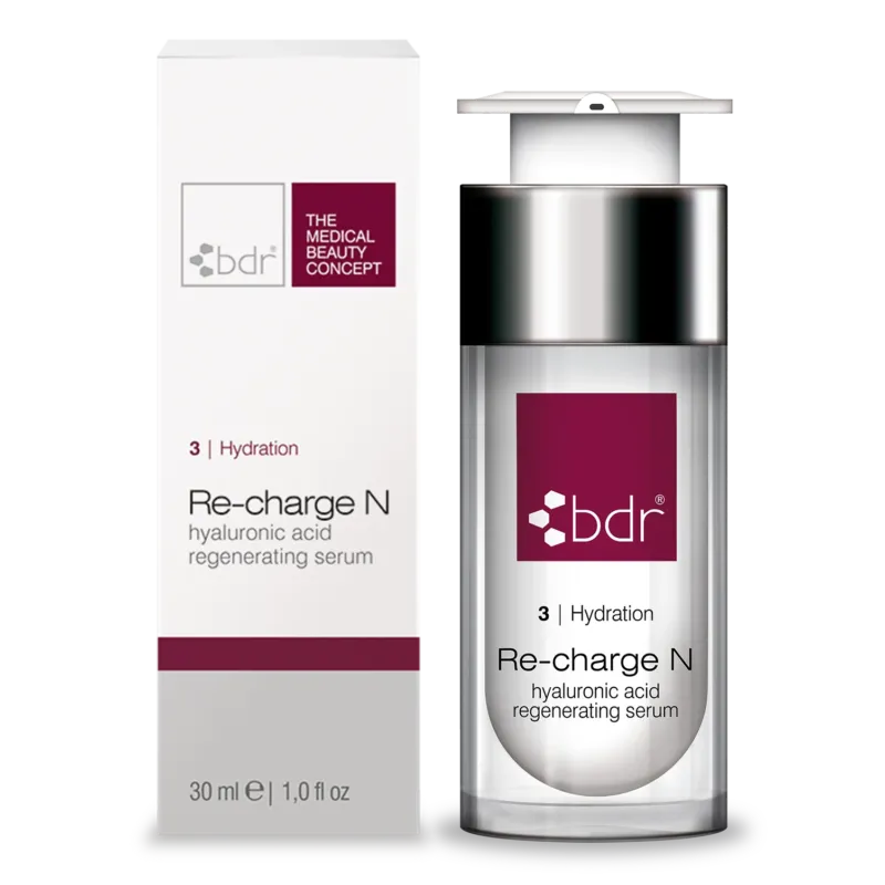 BDR MEDICAL BEAUTY Re-charge N – Hyaluronserum für die reife Haut, 30ml, Pumpspender und Umkarton