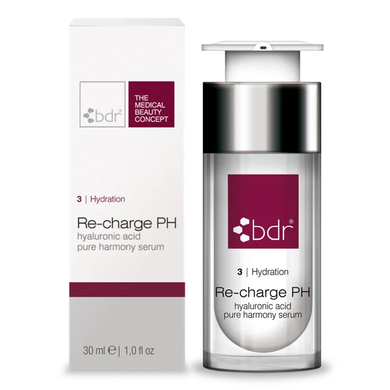 BDR MEDICAL BEAUTY Re-charge PH – hyaluronic acid pure harmony serum, 30ml, Pumpspender und Umkarton