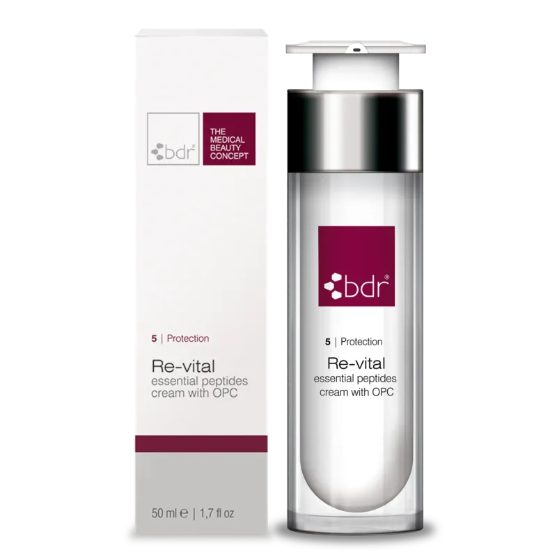BDR MEDICAL BEAUTY Re-vital - essential peptides cream with OPC – 24h Pflege, 50ml, Pumpspender und Umkarton