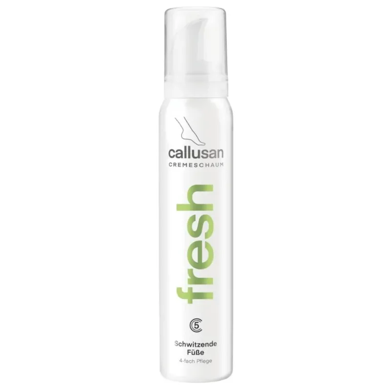 CALLUSAN Cremeschaum FRESH C5 – Pflege bei schwitzenden Füßen, 125ml, Schaumspender