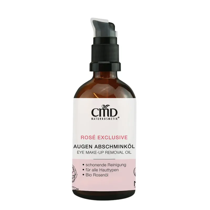CMD NATURKOSMETIK Rosé Exclusive Augen Abschminköl – Dieses Abschminköl entfernt schonend das Augen Make-up, ohne dabei die Haut zu reizen., 100ml