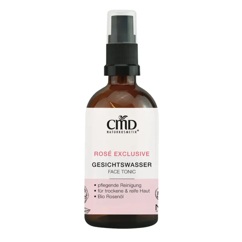 CMD NATURKOSMETIK Rosé Exclusive Gesichtswasser – Rosenwasser Tonic vegan, 100ml, Sprühflasche