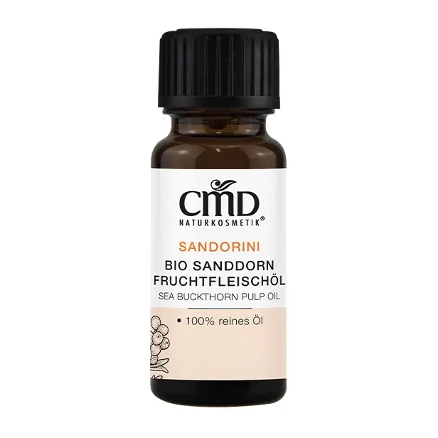 CMD NATURKOSMETIK Sanddorn Fruchtfleischöl aus kontrolliert biologischem Anbau – Das Fruchtfleischöl ist vor allem bei trockener, rissiger oder empfindlicher Haut zu empfehlen., 10ml