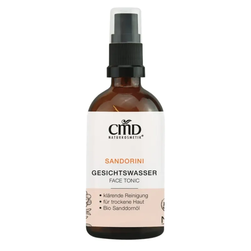CMD NATURKOSMETIK Sandorini Gesichtswasser – beugt Juckreiz vor und pflegt besonders irritierte und gerötete Haut., 100ml