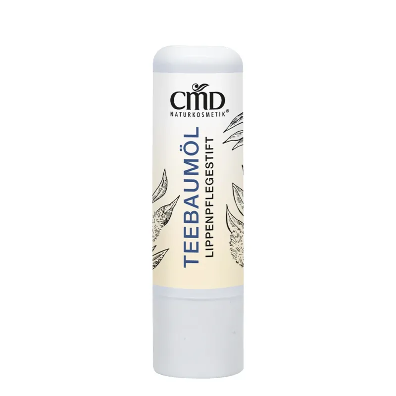 CMD NATURKOSMETIK Teebaumöl Classic Lippenpflegestift – Bio Jojobaöl und Bio Sheabutter machen selbst spröde oder trockene Lippen wieder samtweich., 1St.