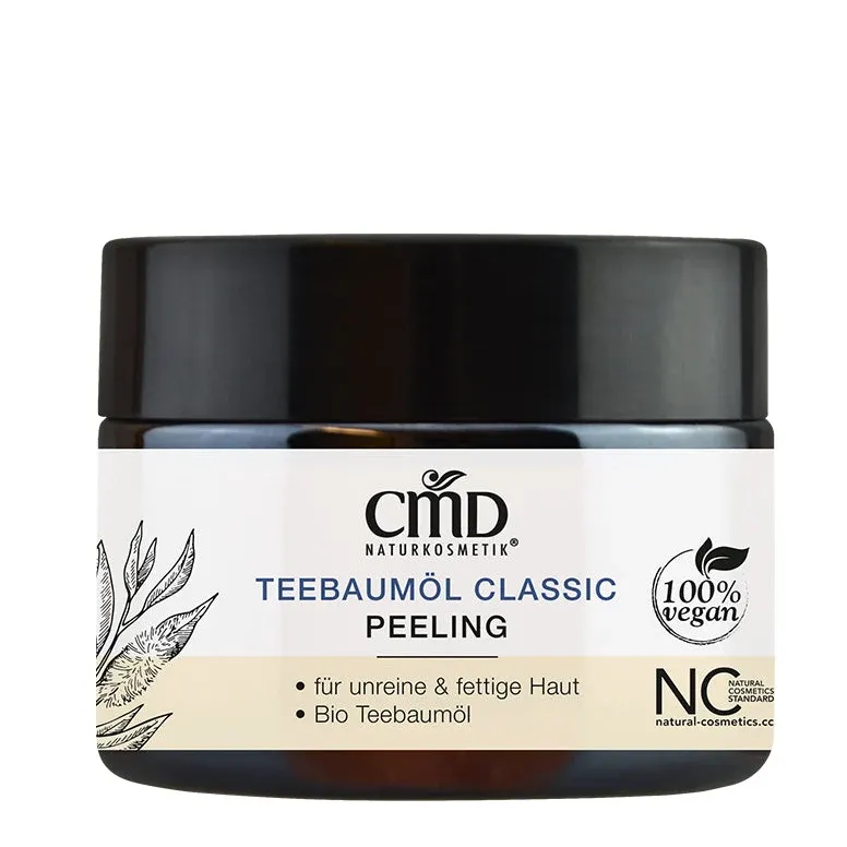 CMD NATURKOSMETIK Teebaumöl Classic Peeling – Die porentief reinigende Formel mit der einzigartigen Wirkkombination aus Teebaumöl und Heilerde verfeinert Dein Hautbild auf mehrfache Art und Weise, 50ml