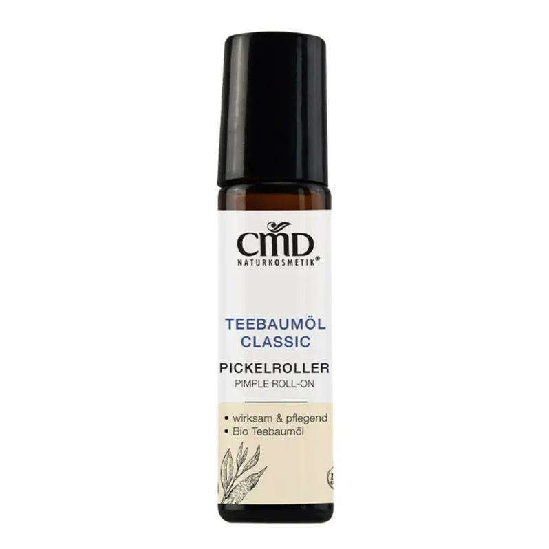 CMD NATURKOSMETIK Teebaumöl Classic Pickelroller – Durch den praktischen Rolleneinsatz werden die Wirkstoffe sauber, gezielt und sanft auf die Pickel aufgetragen., 10ml