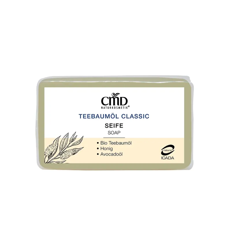 CMD NATURKOSMETIK Teebaumöl Classic Seife – eine reine Pflanzenölseife, die besonders bei unreiner Haut zu empfehlen ist., 100gr.