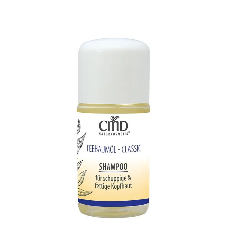 CMD NATURKOSMETIK Teebaumöl Classic Shampoo – besonders ergiebig und für fettige Haare sowie bei Schuppen geeignet., 30ml