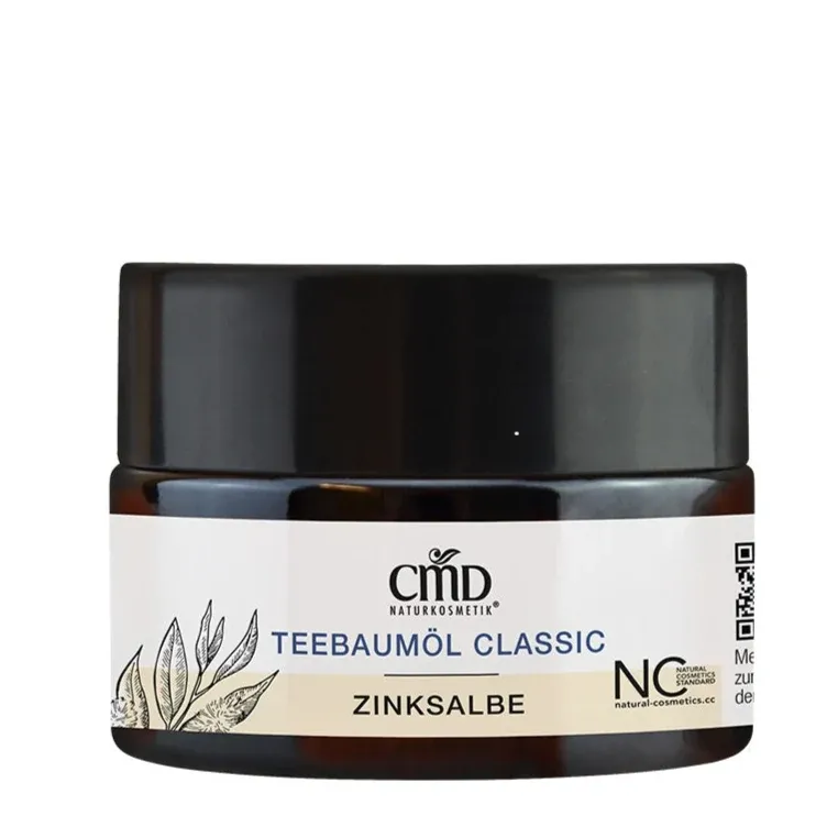 CMD NATURKOSMETIK Teebaumöl Classic Zinksalbe – kaschiert Unreinheiten und Pickel und hilft, dass sie schneller Abheilen., 15ml