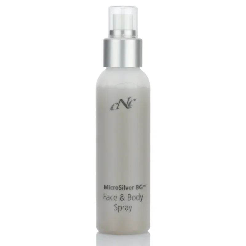 CNC MicroSilver BG™ Face & Body Spray – Die vegane Rezeptur mit reinem Silber, Meerwasser und Panthenol wirkt antibakteriell, entzündungshemmend und feuchtigkeitsspendend., 100ml