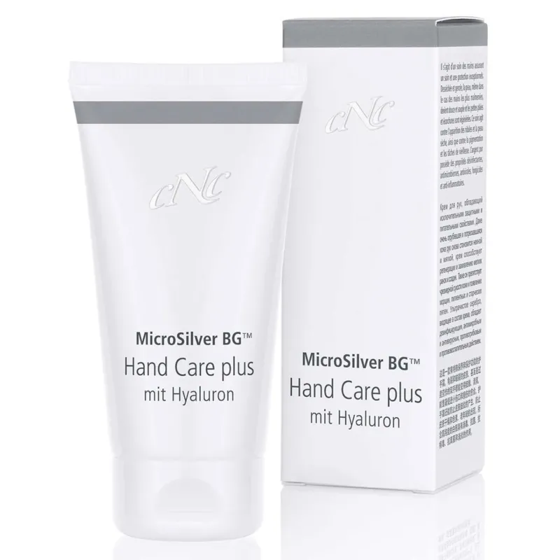 CNC MicroSilver Hand Care plus mit Hyaluron – zieht rasch ein und wirkt regenerierend bei kleinen Wunden und Hautabschürfungen. , 50ml, mit Umkarton