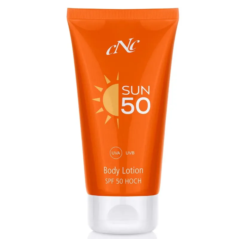 CNC Sun Body Lotion SPF50 – Sonnenschutz für jeden Hauttyp mit dem Plus an Pflege gegen vorzeitige Hautalterung., 150ml