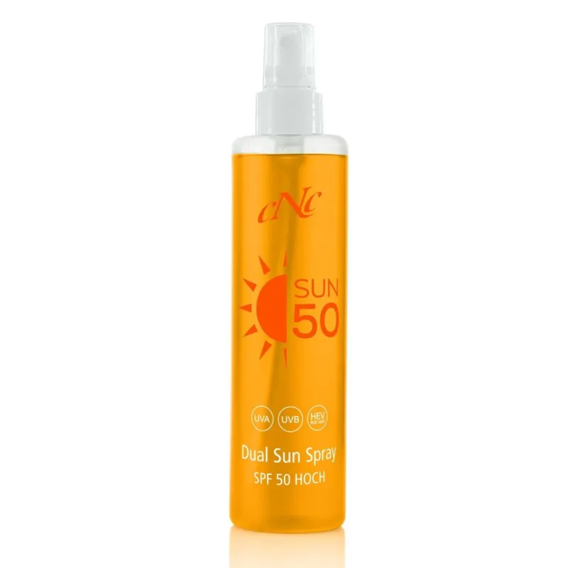 CNC SUN Dual Sun Spray SPF 50 – Sonnenspray für Gesicht & Körper, 200ml, Sprühflasche geschlossen