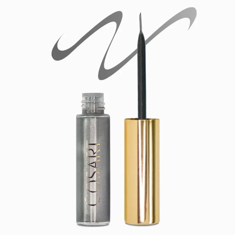 COSART Flüssiger Eye Liner 609 Grau – Der dünne Pinsel der COSART Flüssiger Eye Liner bietet viel Flexibilität beim Auftragen. So kann mit einer haarfeinen Linie der Wimpernrand verdichtet werden., 4ml, Farbbeispiel