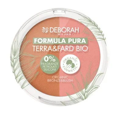 DEBORAH MILANO Formula Pura Bronze & Blush BIO – 2 in 1 – Rouge und Bronzing-Puder in einem Produkt., 9gr., mood1