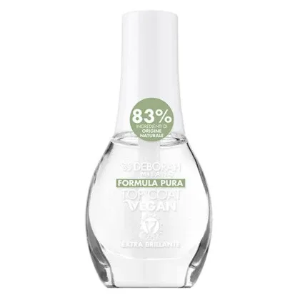 DEBORAH MILANO Formula Pura Nail Coat VEGAN | Smalto Top Coat – für mehr Glanz und Haltbarkeit und schenkt deinem Lack eine Portion Extra-Glanz, schützt die Nägel vor äußeren Einflüssen und verhindert das Absplittern der Farbe., 8,5ml