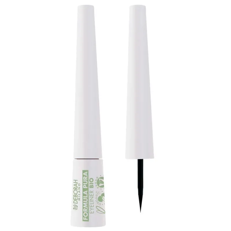 DEBORAH MILANO Formula Pura Ultra Precise Eyeliner black – ultrapräziser Flüssig-Eyeliner. Er ist mit einer Filzapplikator-Spitze ausgestattet und besteht zu 99,2% aus Inhaltsstoffen natürlichen Ursprungs., 1St.