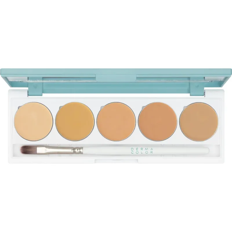 DERMACOLOR Camouflage Creme Quintett - DQ1 – ein besonders pigmentstarkes Make-up zur Abdeckung farblicher Hautanomalien, von Narben und Tätowierungen für Gesicht und Hals., 10gr.