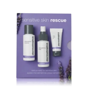 DERMALOGICA Sensitive Skin Rescue Kit – Dieses Pflegetrio spende Feuchtigkeit, beruhigt die Haut, kühlt Irritation und reduziert Rötungen und beugt Entzündungen vor., Set