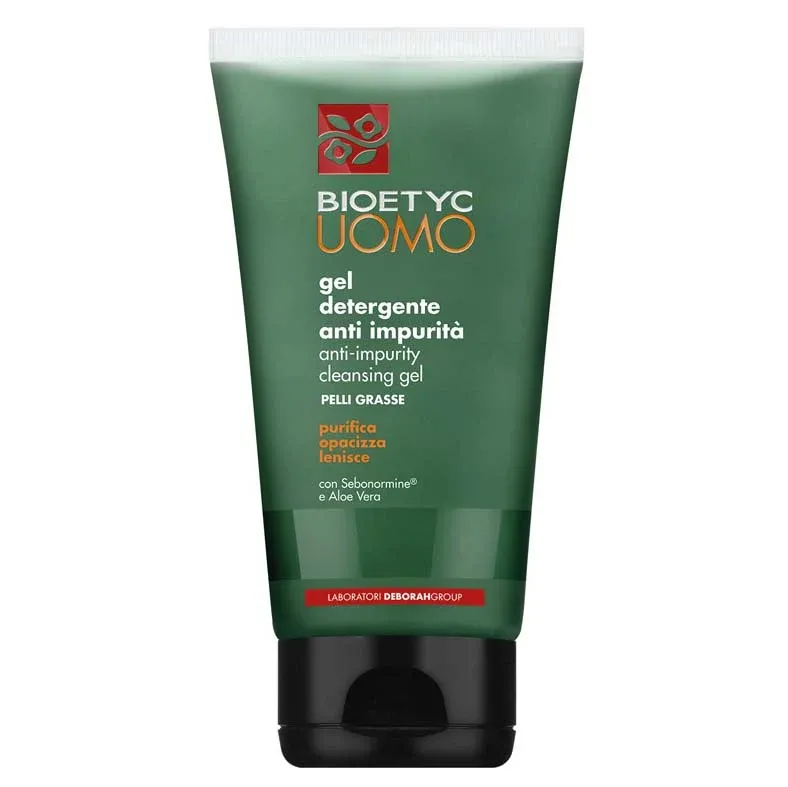 DERMOLAB UOMO anti-impurity cleansing gel – Reinigungsgel für die ölige Haut - reinigt sanft und gründlich und mindert den sichtbaren Glanz. Lindert Rötungen und Irritationen., 150ml