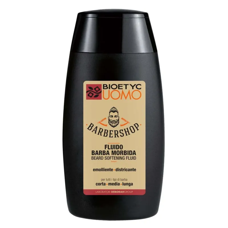 DERMOLAB UOMO beard softening fluid – spezieller Bart-Conditioner, der den Bart weich und glänzend macht. Perfekt für kurze Bärte und ideal um längere Bärte zu entwirren., 120ml