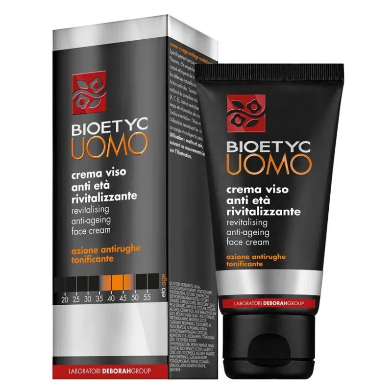 DERMOLAB UOMO revitalizing anti-ageing face cream – für die reife Haut zwischen 40 und 50 Jahren. Bekämpft die Zeichen der Hautalterung, den Verlust der Hautfarbe und die Bildung von freien Radikalen., 50ml