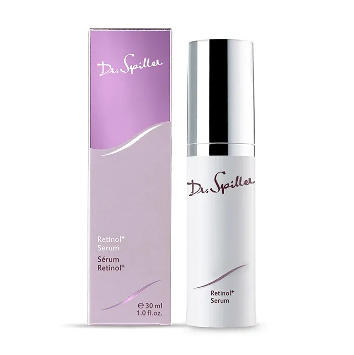 DR SPILLER Retinol+ Serum – Umverpackung und Spender, 30ml