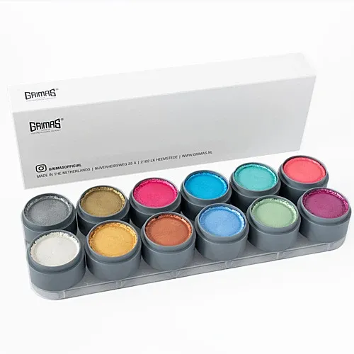 GRIMAS Water Make-up-Pearl-XL-Palette – für Facepainting, Kinderschminken und Bodypainting, 12x15ml, Umkarton und Palette