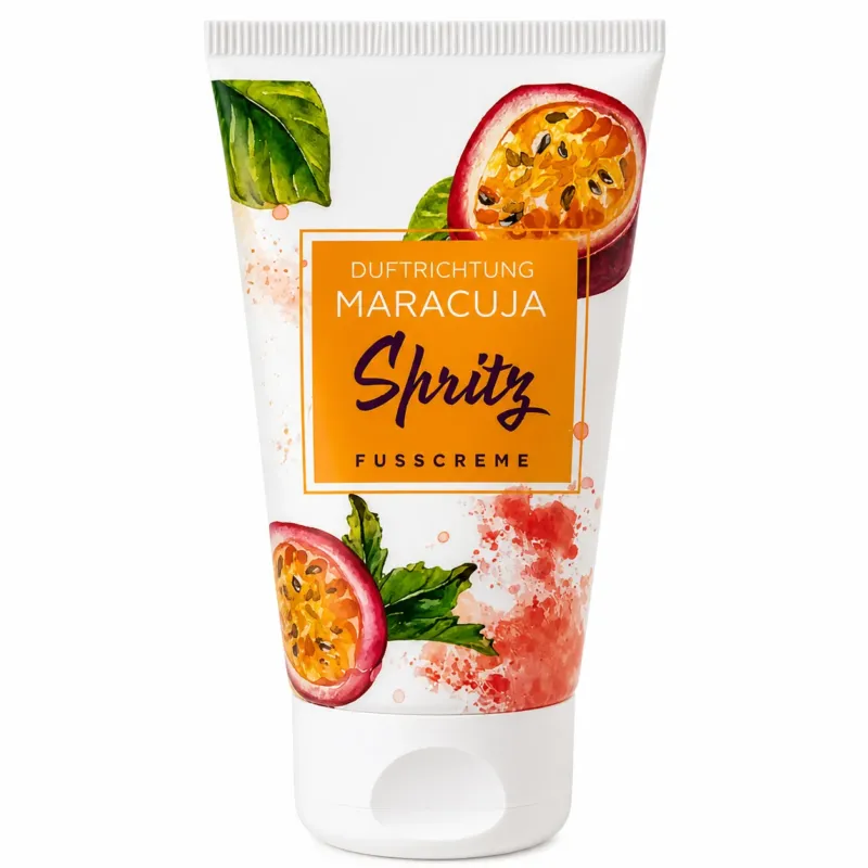 HANDWUNDER Fußcreme Maracuja Spritz – erfrischende Sommerpflege , 50ml, Tube