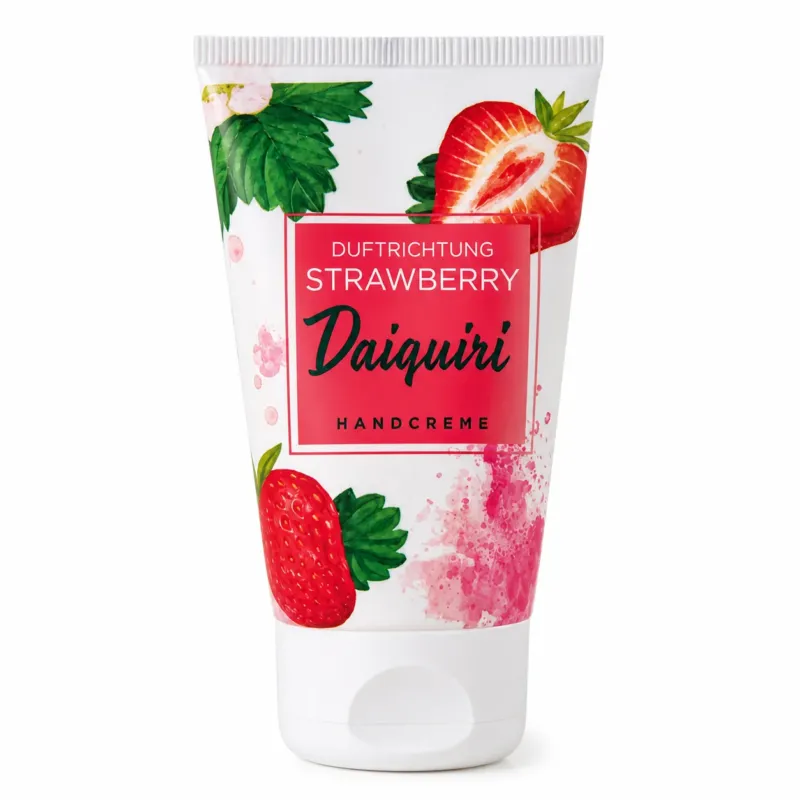 HANDWUNDER Handcreme Strawberry Daiquiri – leichte Handcreme mit Erdbeer-Vanille Duft, 50ml, Tube