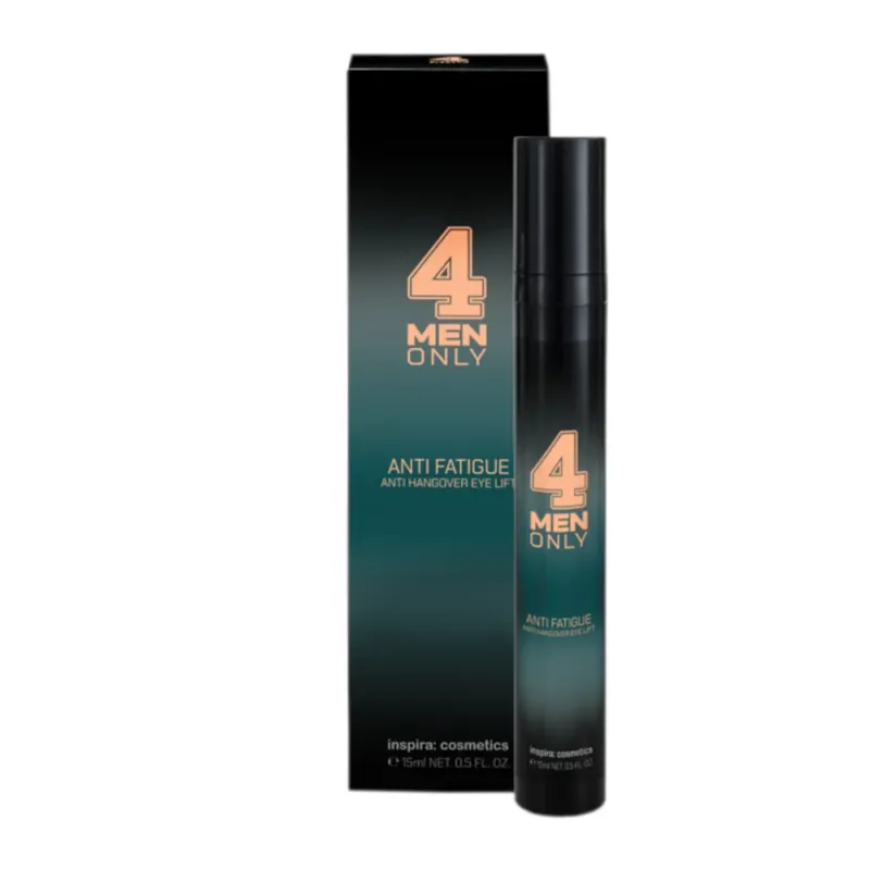 INSPIRA:COSMETICS 4 MEN ONLY Anti Fatigue / Anti Hangover Eye Lift – erfrischende Pflege für müde Augen, 15ml, Pumpspender und Umkarton