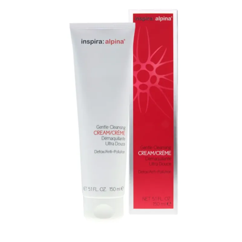 INSPIRA:COSMETICS inspira:alpina Gentle Cleansing Cream – Sanfte Creme-Reinigung für jeden Hauttyp, 150ml, Tube und Umkarton