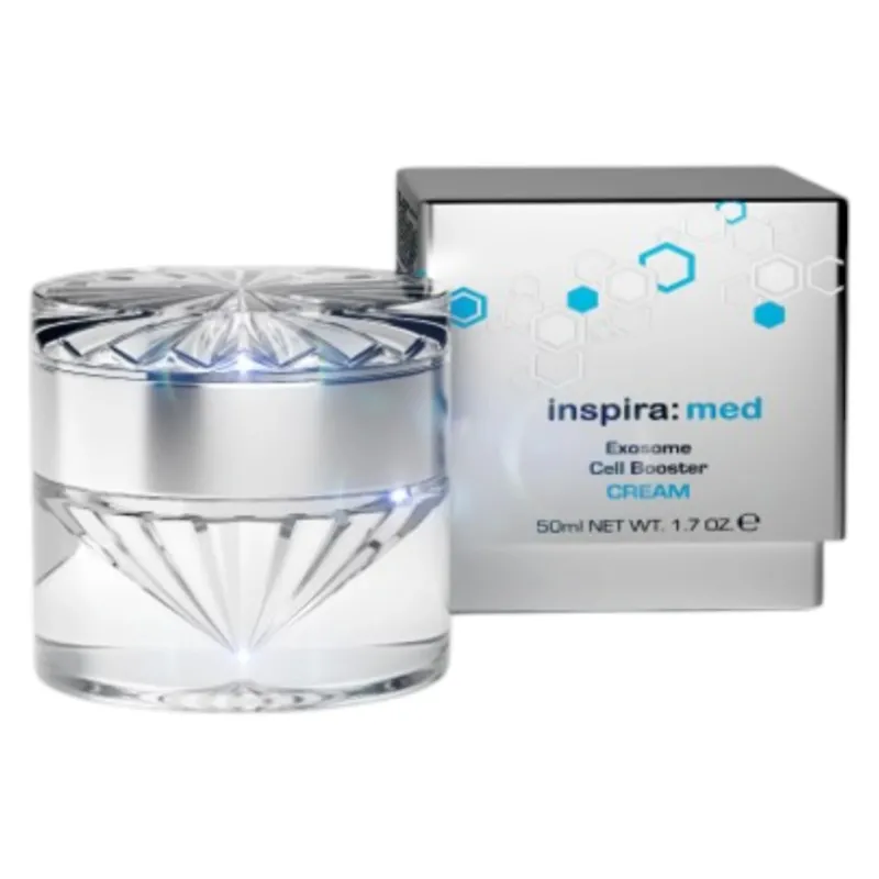 INSPIRA:COSMETICS inspira:med Exosome Cell Booster Cream SPF 15 – Anti-Aging Creme mit Exosomen, Hyaluronsäure & SPF 15, 50ml, Tiegel und Umkarton