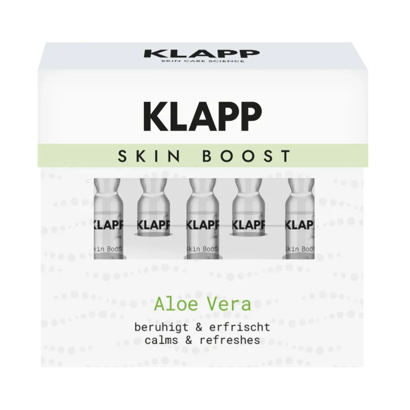 KLAPP Skin Boost Aloe Vera Ampoules – für gereizte Haut, 5x2ml, Umkarton