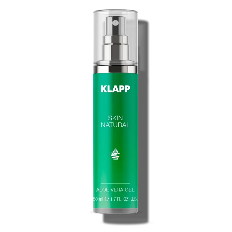 KLAPP Skin Natural Aloe Vera Gel – Feuchtigkeitsspendendes Gel mit Aloe Vera, 50ml, Pumpspender