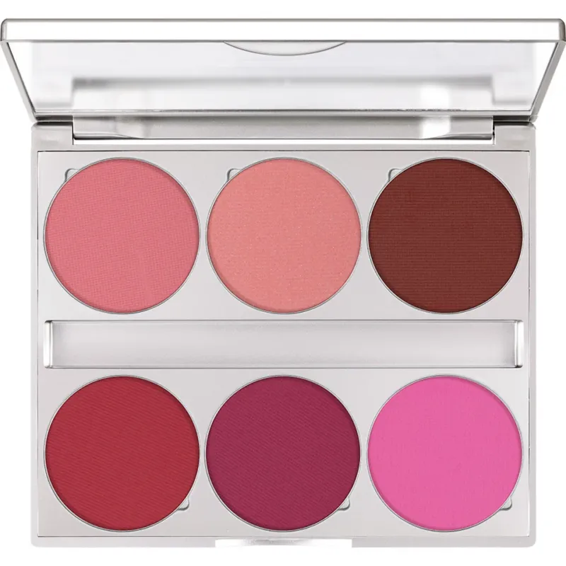 KRYOLAN Blusher Palette 6 Farben Bloom – Rougepalette mit intensiver Farbkraft, 15g, Spiegelpalette offen